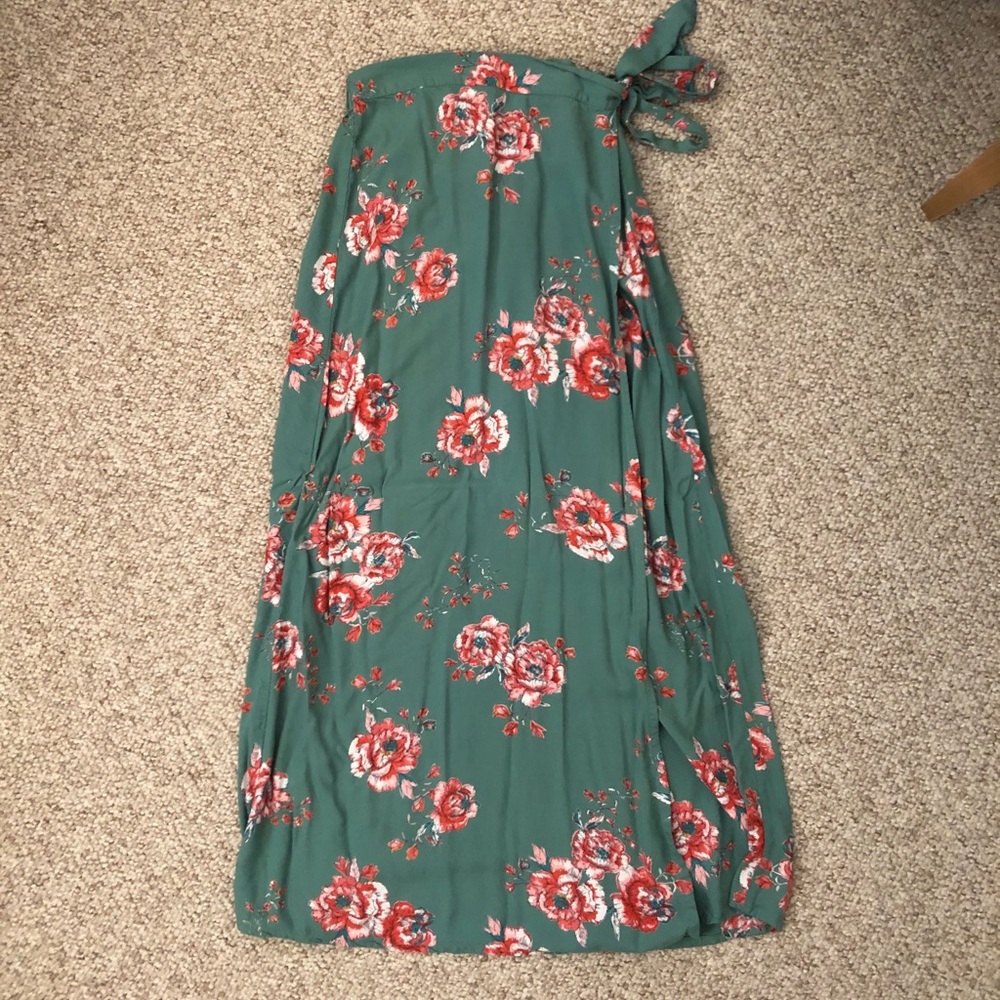 Floral wrap skirt